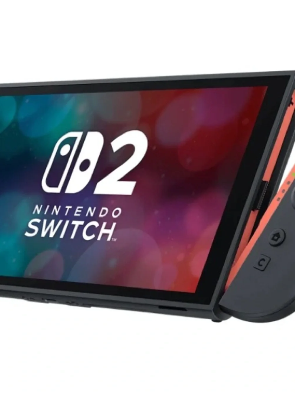 Nintendo Switch OLED Console with Gray Dock and Coral Accent Joy-Con